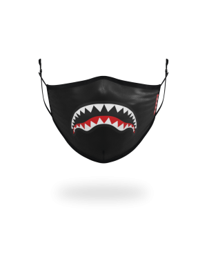 ADULT SHARK LOGO BLACK FORM-FITTING FACE MASK