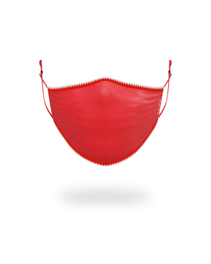 ADULT VERTICAL SHARK RED FORM-FITTING FACE MASK