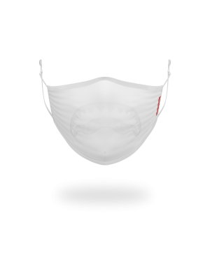 ADULT WHITE ON WHITE SHARK FORM-FITTING FACE MASK