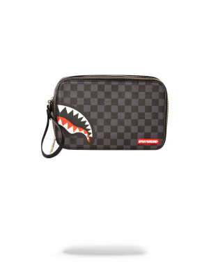 SHARKS IN PARIS BLACK CHECKERED EDITION TOILETRY AKA MONEY BAGS