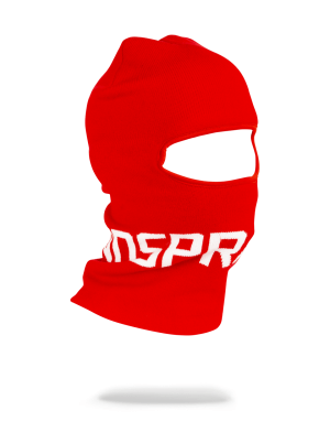 RED SPRAYGROUND LOGO SKI MASK