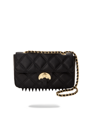 NOIR QUILT GOLD CHAIN SHARK HANDBAG