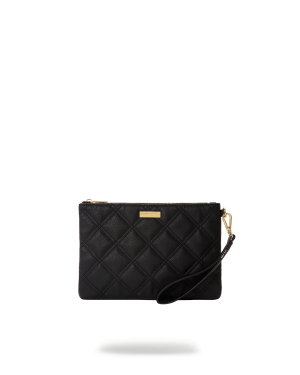 NOIR QUILT GOLD CHAIN SHARK CROSSOVER CLUTCH