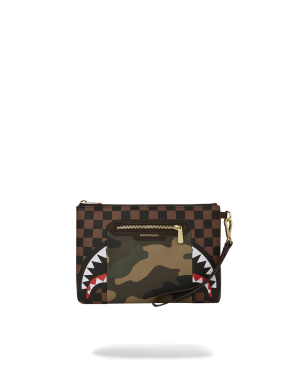 EXTERIOR GOLD ZIP POCKET SHARKS IN PARIS CROSSOVER CLUTCH