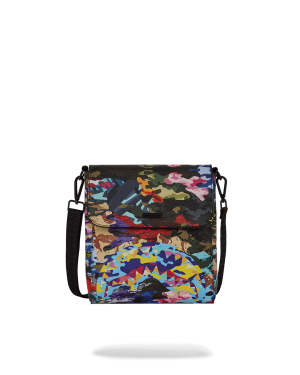 SLICED AND DICED CAMO MESSENGER SLING BAG