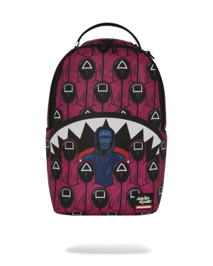 SQUID GAME COLLAB FRONT MAN  PINK GUARD SHARKS BACKPACK