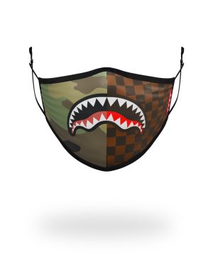 ADULT CHECKS  CAMO FORM FITTING FACE MASK