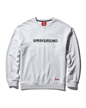 SPRAYGROUND PULLOVER CREW NECK SWEATSHIRT LT GREY