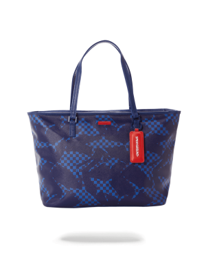 SHARK CHECK BLUE TOTE