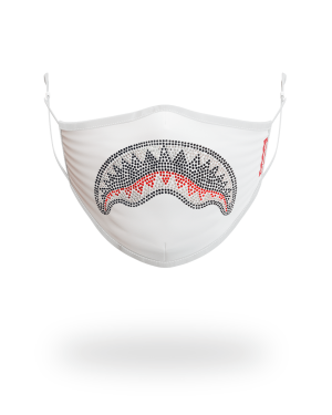 TRINITY DIAMOND SHARK WHT POLYESTER FACE MASK