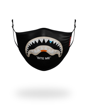 BITE ME SHARK BLK POLYESTER FACE MASK