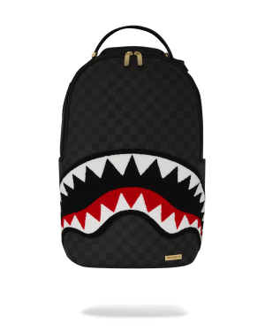 LIGHTS OUT SHARKS IN PARIS CHENILLE SHARK BACKPACK